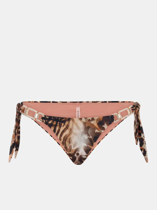 Bikini Inferioare cu Dantelă Maro
