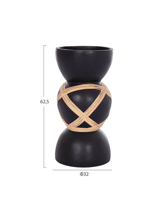 HomeMarkt Decorative Vase Maynard Black 32x32x62.5cm