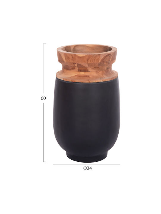 HomeMarkt Decorative Vase Linter Black 34x34x60cm