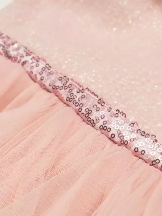 Girls Dress Sleeveless Tulle Pink