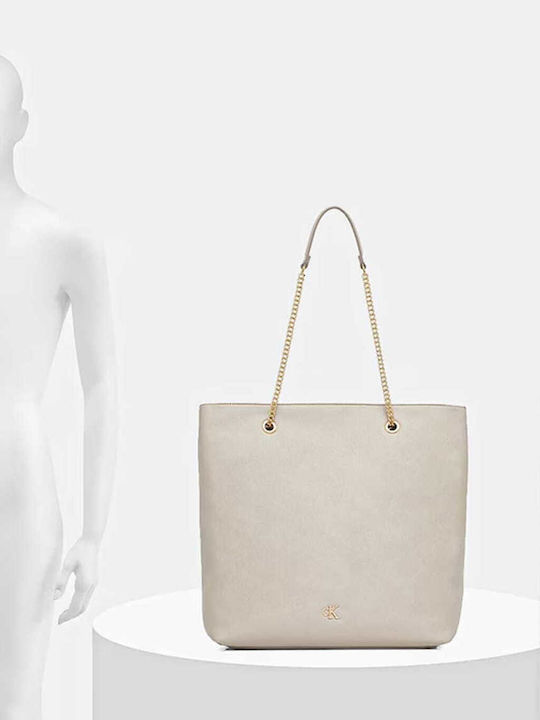 Minimal Monogram Γυναικεία Τσάντα Tote Μπεζ