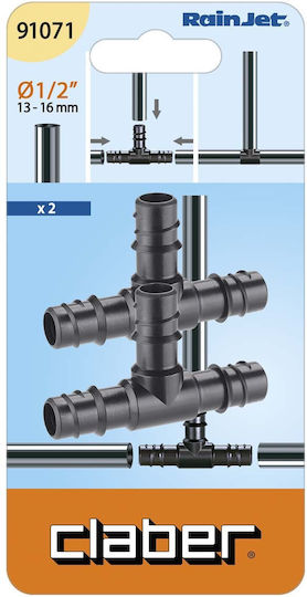 Claber Τ Σωλήνων Ποτίσματος 13-16mm