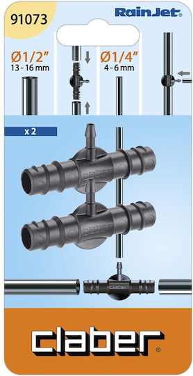 Claber 2-Wege Verbinder 1/2'' 1/4''