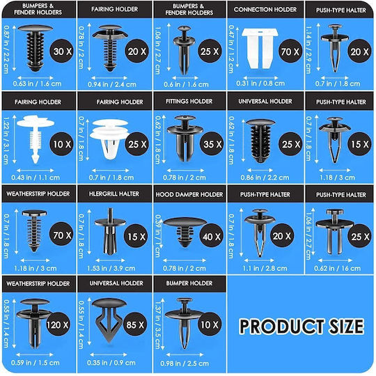 Unelte Pentru Demontarea Clipurilor Din Plastic Pentru Tapițerie Auto 716 Bucăți