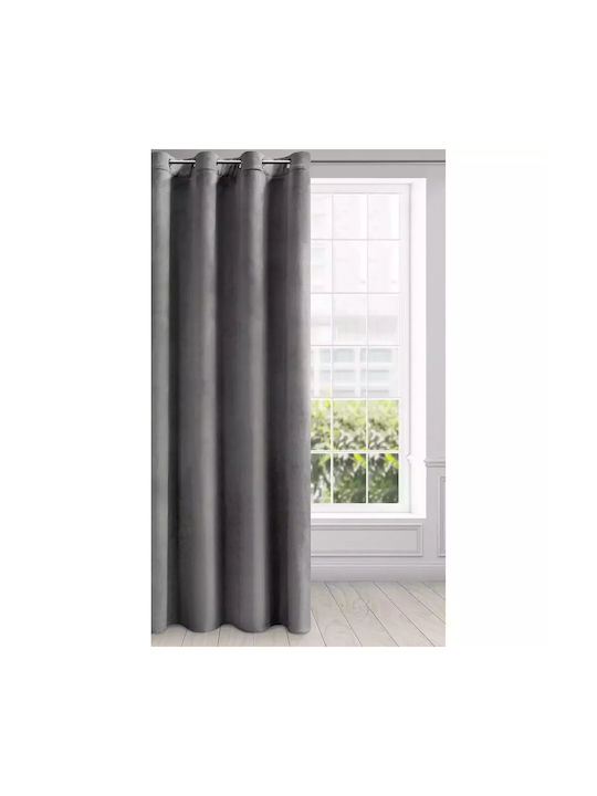 Eurofirany Κουρτίνα με Τρουκς Γκρι 140x250εκ.