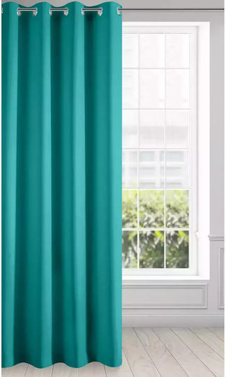 Eurofirany Curtain with Grommet Rita Turquoise 140x250cm