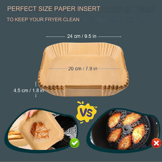 Set de Accesorii pentru Prăjitoare cu Aer 6 Piese Compatibile cu Modelele Cosori Airfryer 5.5 L Xxl 5.5 Litri Piatra Pătrat Xl Tava de Copt Grătar Hârtie de Copt Pincet Suport din Silicon