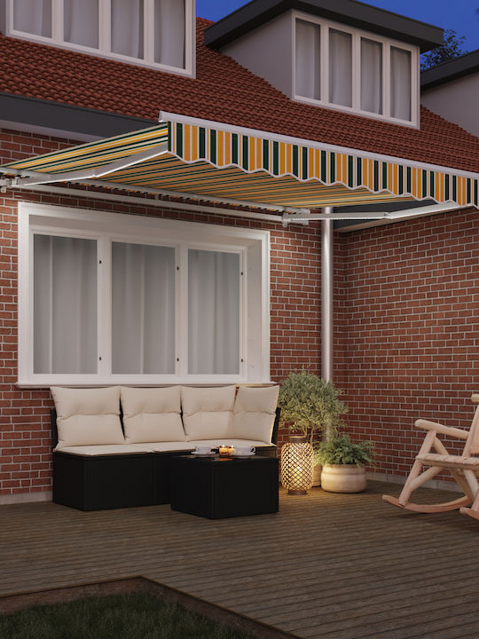 vidaXL Terrasse Markise mit LEDs Grüne 3x2.5m