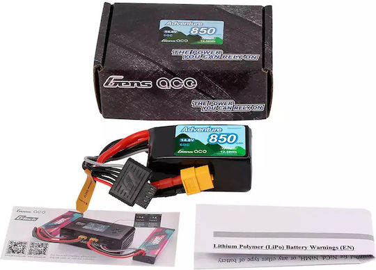 Gens Ace Adventure Μπαταρία Li-Po 14.8V 850mAh 60C 4S XT60 για Τηλεκατευθυνόμενο