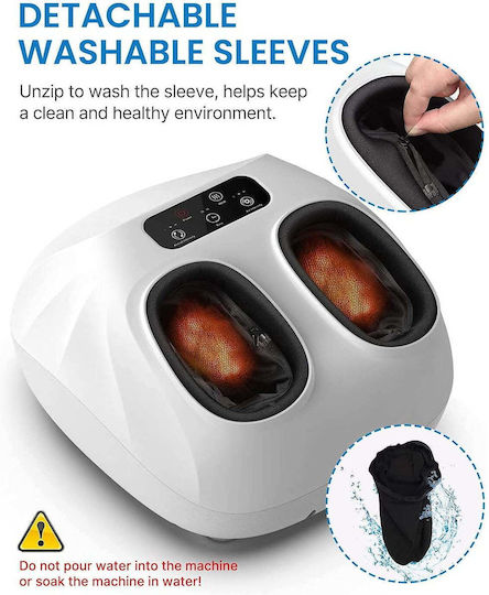 Shiatsu Massage Device Heat Function Remote Control Air Compression Cushions Rollers Timer Touch Control Panel Renpho White