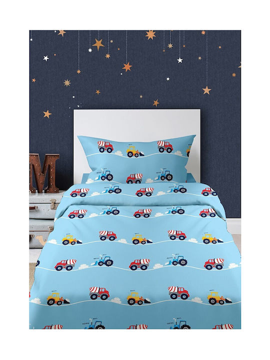 Sunshine Bettwäsche-Set Einzel Mit Gummizug Baumwolle Feelings 34 Blue 105x205cm 3Stück