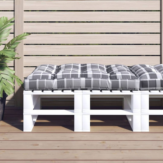 vidaXL Gartenstuhlkissen Sitzbank-Kissen Graues Karomuster 80x120cm