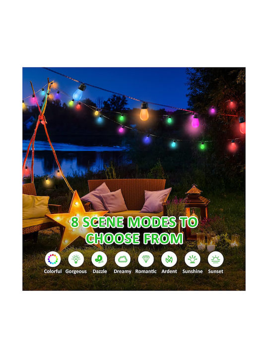 Garland Lights Exterior 14m