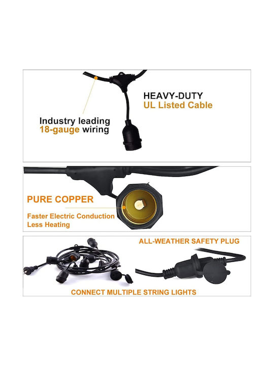 Garland Lights Exterior 30m