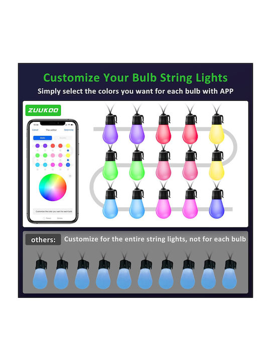 Garland Lights Exterior 14m
