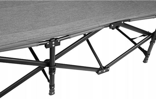 Folding Guest Bed Campaign Single Gray 190x70x37cm