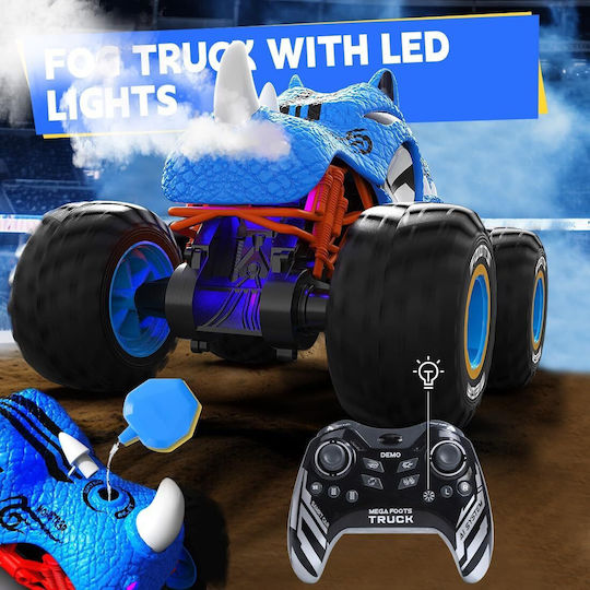 Mașină Teleghidate Rc 4wd 1:16 2.4 Ghz Monster Truck Stunt Car Rotire la 360 de grade Întoarceri la 180 de grade 20 Km/h Off-road Lumini Led Efect ceață Albastru