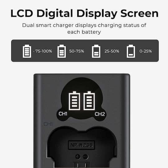 Double Battery Charger Compatible with Fujifilm