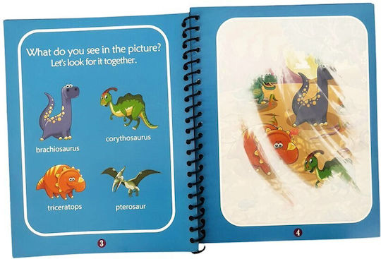 Magic Water Cărți De Colorat Lumea Dinozaurilor Aquadoodle Tip Reutilizabil Culori Vibrante Complete Diverși Dinozauri Băieți Fete Vârste 2 3 4 5 6 Bebelogic