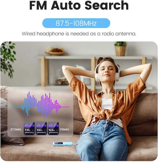 MP3 Player (32GB) με Οθόνη 2.4" Μπλε X001LN27X1