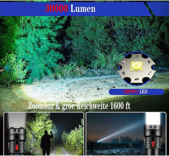 Επαναφορτιζόμενος Φακός LED IP67 με Μέγιστη Φωτεινότητα 30lm Flashlight