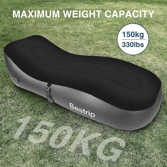Saltea Gonflabilă cu Pompa Integrată 180 X 70 X 50 Cm Capacitate 150 Kg Design Ergonomic Camping Utilizare Interioară și Exterioară Negru
