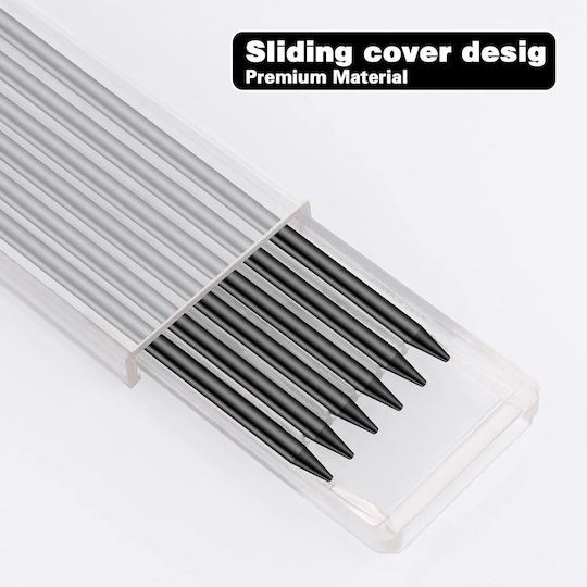 Set 48 Mecanisme Cu Creion Pentru Creion De Tâmplărie Rezerve 120 X 2.8 Mm Realizat Cu Grafit Pentru Marcaj Lemn Metal Beton Hârtie