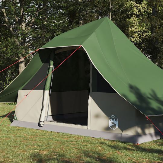 vidaXL Cort Camping Tip Teepee Verde pentru 10 Persoane 364x281x257cm