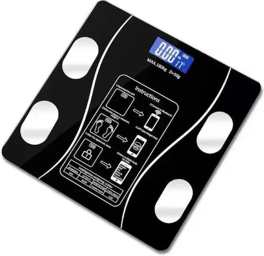 Smart Cântar de Baie 180kg cu Bluetooth Negru