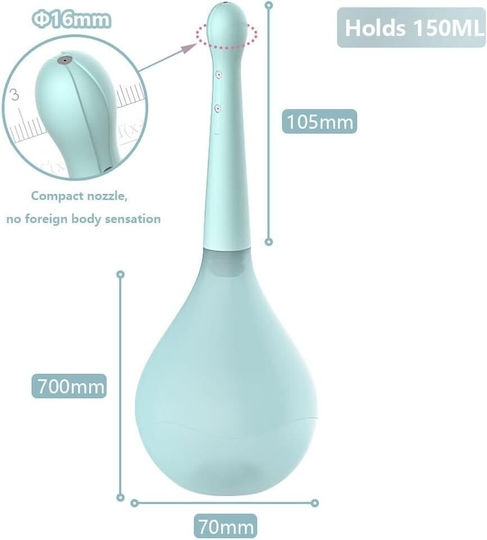 Irrigator Intim Intestinal Clătire Vaginală Design Anti-retur 150 Ml Cap 5 Duze Ergonomic Reutilizabil Igienă Intimă Portabil Ușor De Folosit Albastru