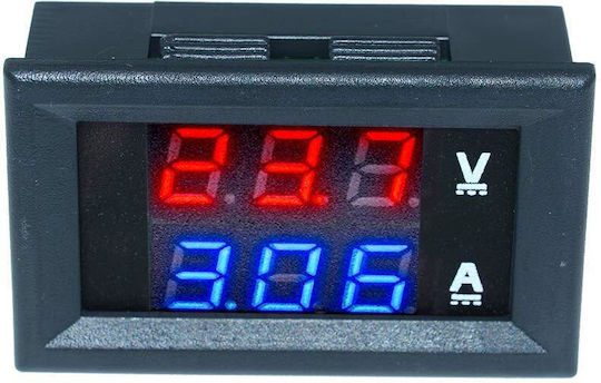 Set 2 Panel Voltmeter Ammeter Dc 100v 10a Digital Display Connecting Wires Black