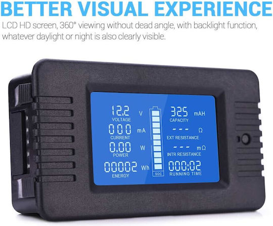 Digital Panel Wattmeter Voltmeter Ammeter Shunt Connection Wires Dc 0-200v 100a Black
