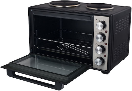Estia Multicook Compact Elektrischer Ofen 38Es mit 2 Brennern Schwarz