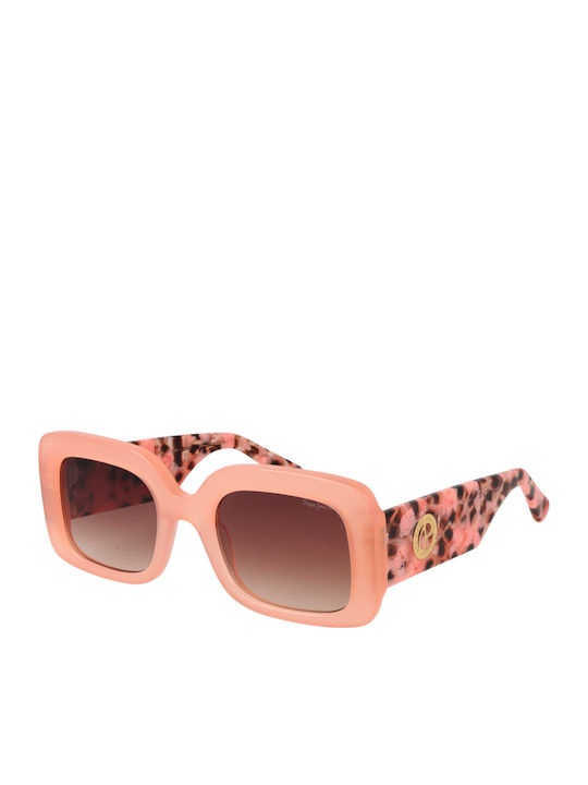 Pepe Jeans Women's Sunglasses with Pink Plastic Frame and Brown Gradient Lens PJ7429-356