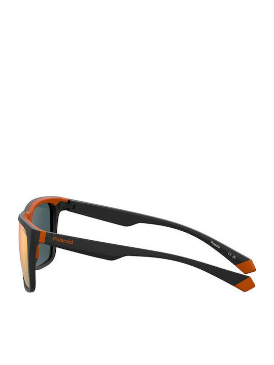 Polaroid Unisex Ochelari De Soare Cu Ramă Neagră Din Plastic Și Lentilă Polarized Portocalie Oglindă PLD2141/S RC2/OZ