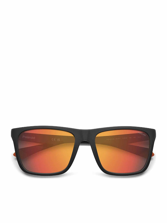 Polaroid Unisex Ochelari De Soare Cu Ramă Neagră Din Plastic Și Lentilă Polarized Portocalie Oglindă PLD2141/S RC2/OZ