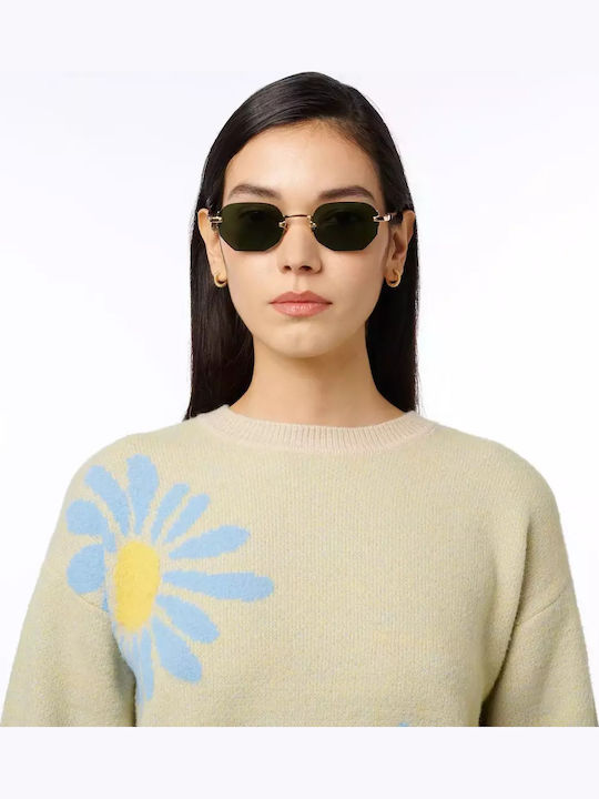 Gast Moonstone Women's Sunglasses with Gold Metal Frame and Green Lens MNS02