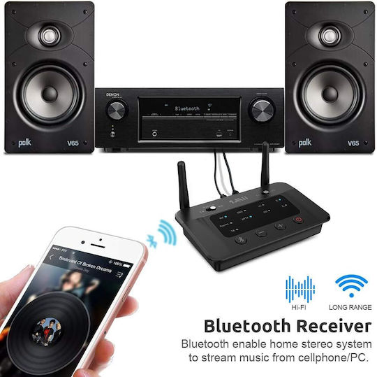 Bluetooth 5.3 Transmitter Empfänger Wireless Aptx Hd Adapter Geringe Latenz Verbindung Zwei Geräte Gleichzeitig Bypass-Modus 70-Meter-Reichweite Multifunktionaler Schwarzer