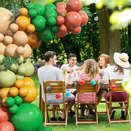 Set de Arcuri pentru Balon Decor pentru Petreceri În Verde Galben Portocaliu Diverse Mărimi 102 Bucăți Bandă pentru Balon Puncte Adezive