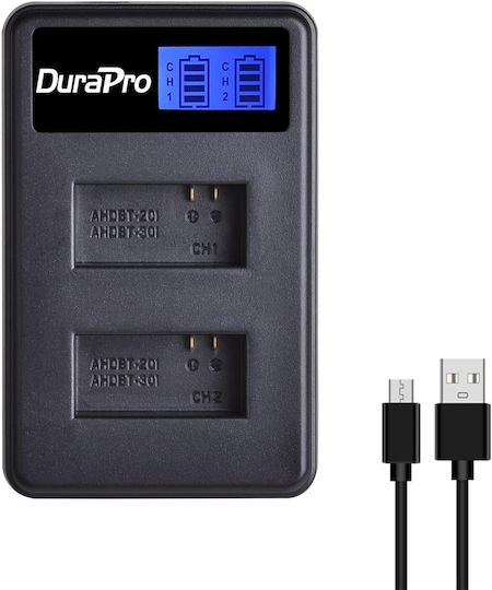 Set 4 Baterii de 1250mAh Încărcător Dual USB cu Ecran LCD pentru GoPro Hero 3, GoPro Hero 3+ Edition Silver, Hero 3 White Edition, Hero 3 Black Edition, Gopro Hd Hero 3+ Black Edition Ahdbt-301 Ahdbt-302