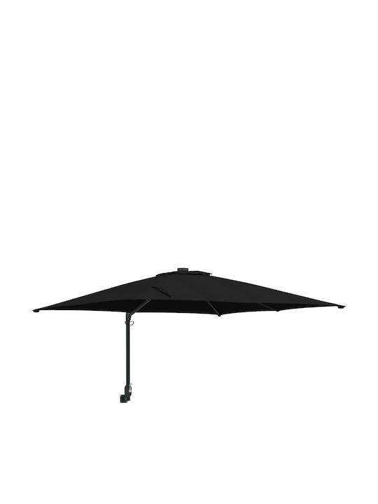 Umbrelă De Perete Pătrată Metalică Neagră 3x3xÎ1.6m