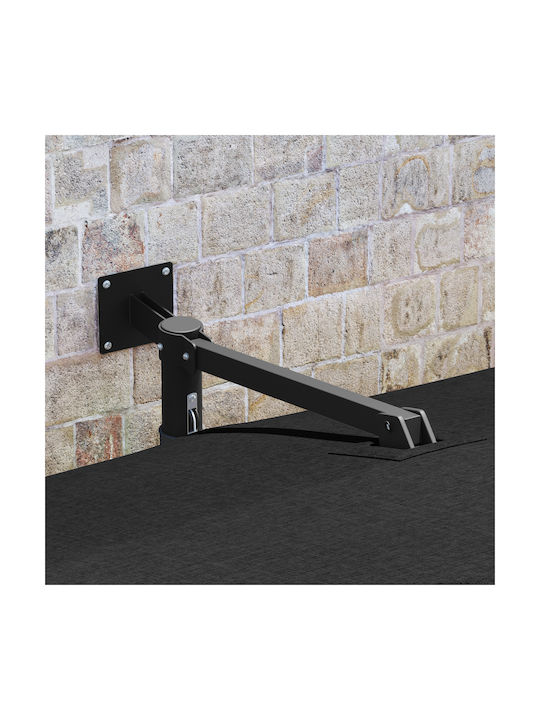 Umbrelă De Perete Pătrată Metalică Neagră 3x3xÎ1.6m