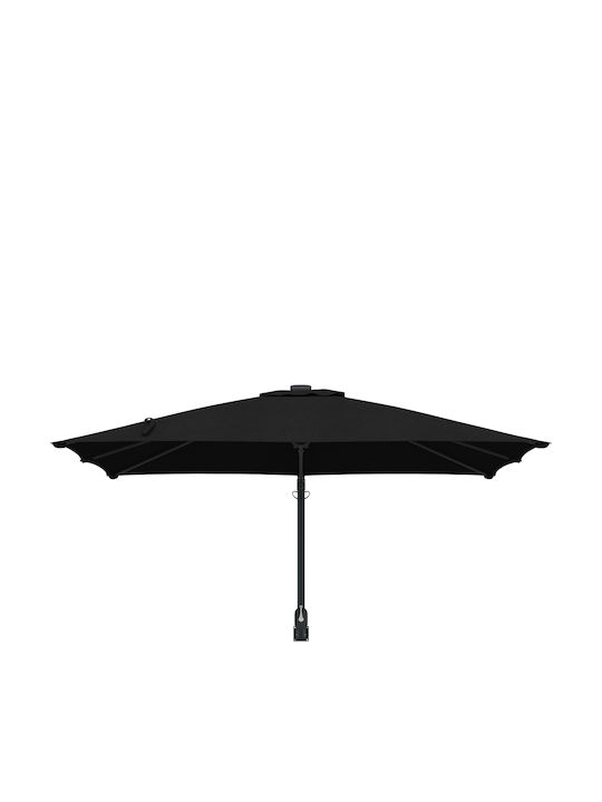 Umbrelă De Perete Pătrată Metalică Neagră 3x3xÎ1.6m