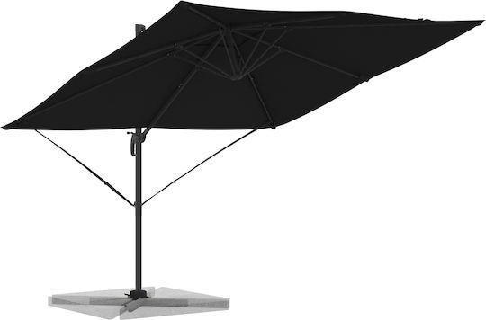 Hanging Aluminum Parasol Black 2.86x2.85xHeight 2.65m
