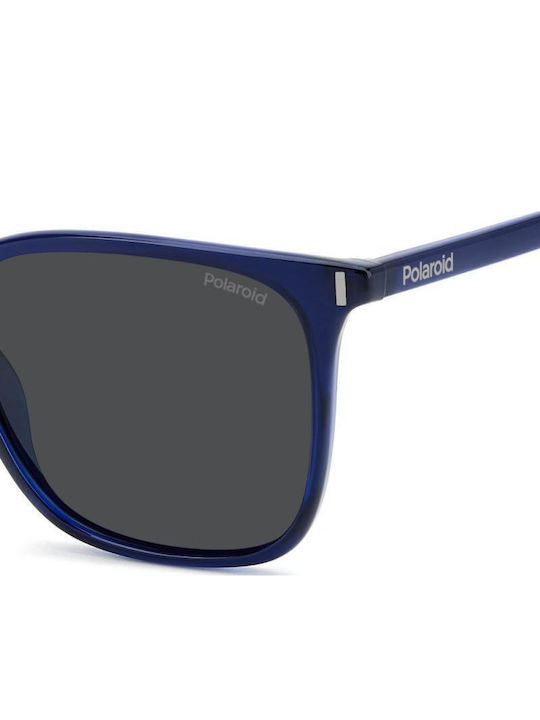Polaroid Men's Sunglasses with Blue Plastic Frame and Gray Lens PLD6226/S PJP/M9