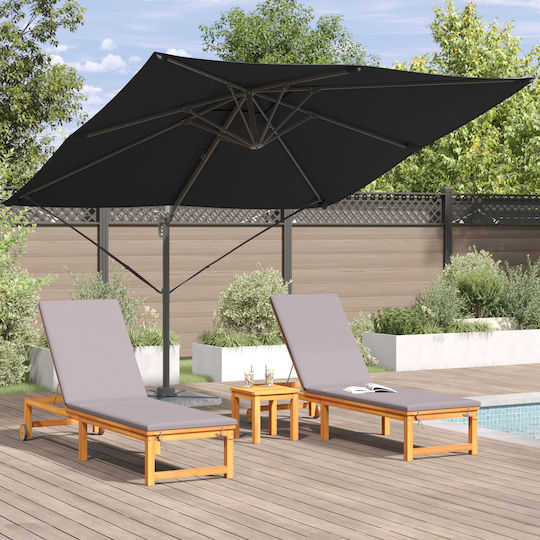 Hanging Aluminum Parasol Black 2.86x2.85xHeight 2.65m