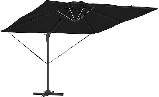 Hängender Aluminium Garten- und Terrassen-Sonnenschirm Schwarz 2,7x2,7xHöhe 2,7 m