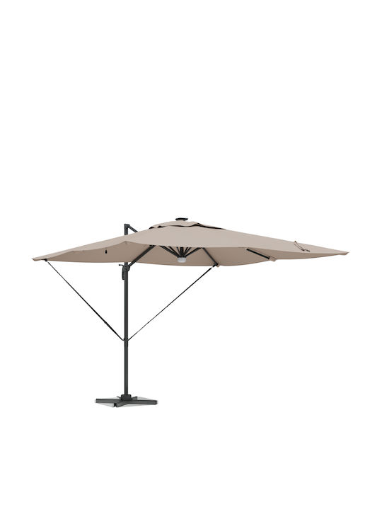 Hanging Circular Aluminum Brown Parasol F2.7xH2.7m
