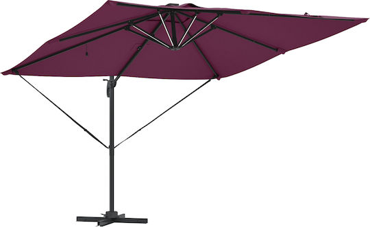 Hängender Rundschreiben Aluminium Burgundische Sonnenschirm F2.7xH2.7m