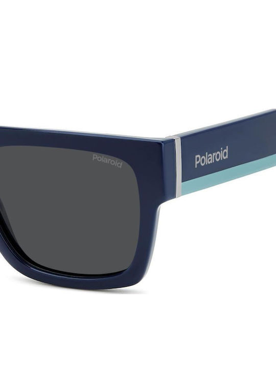 Polaroid Unisex Sunglasses with Navy Blue Plastic Frame and Gray Polarized Lens PLD6224/S/X PJP/M9